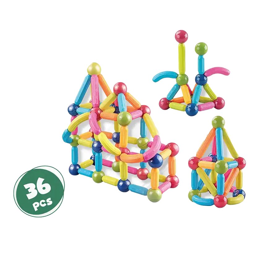 3D Building Magnetic Sticks 36 Pcs