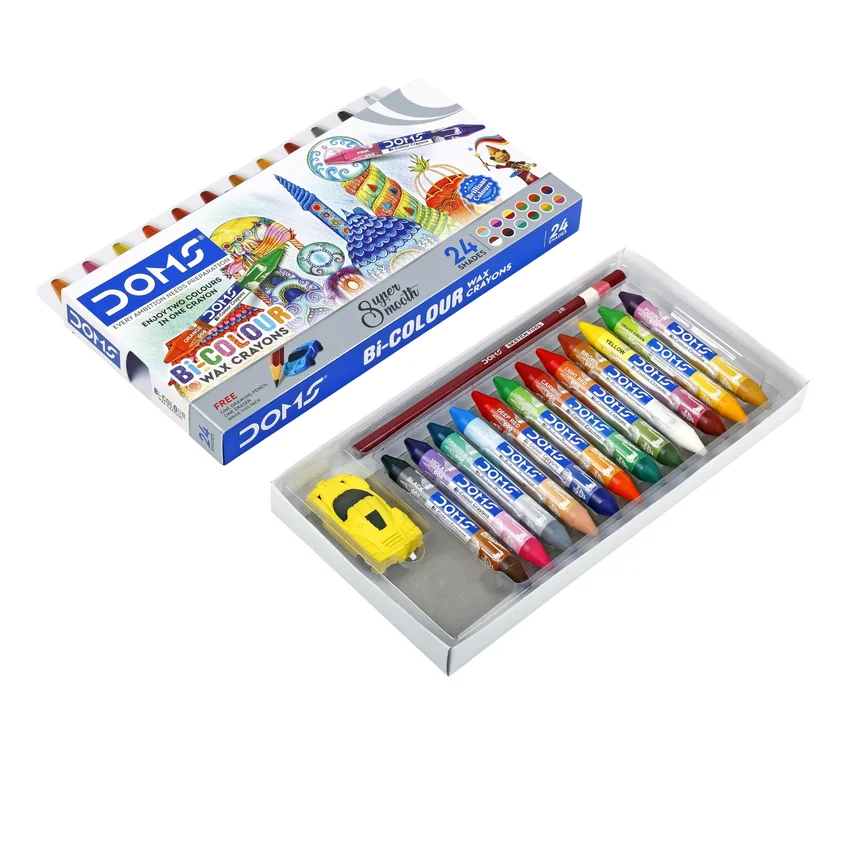 DOMS Bi-Color Wax Crayons 24 Shades