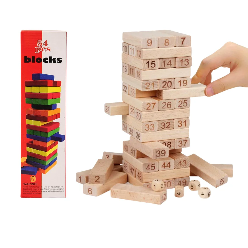 Stacking Blocks Wooden 54pcs