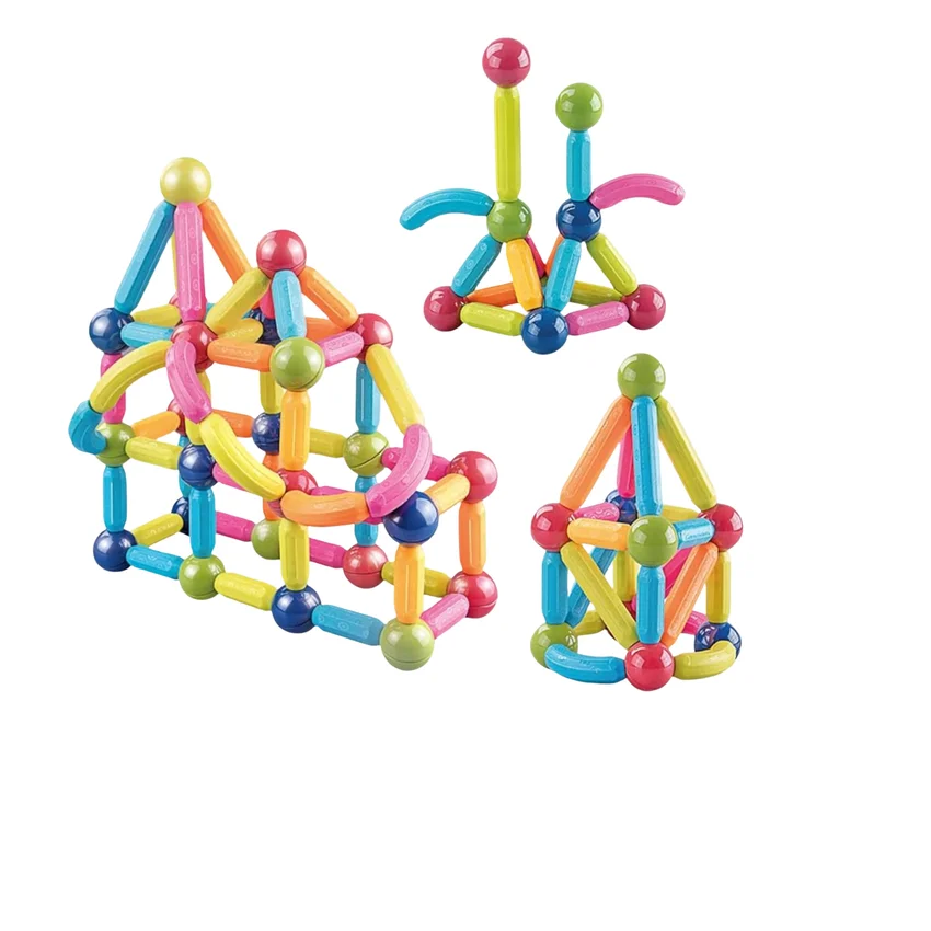 3D Magnetic Rods for Kids 126pcs
