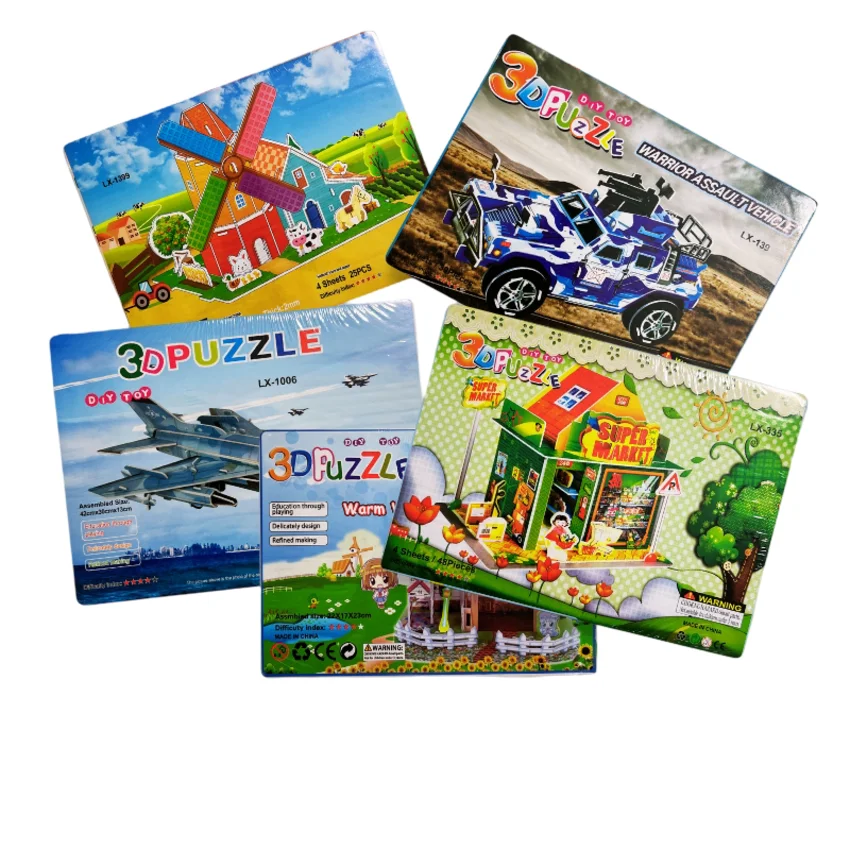 Popular Cardboard Foam 3D Puzzles (Assorted)