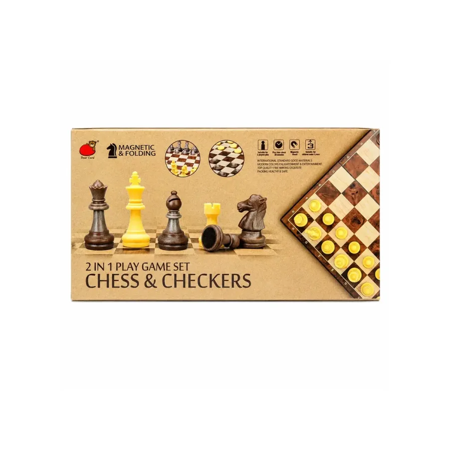 2 in 1 Play Game Set Chess & Checkers
