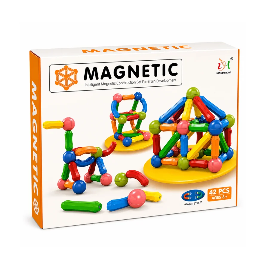 3D Building Magnetic Sticks 42 Pcs
