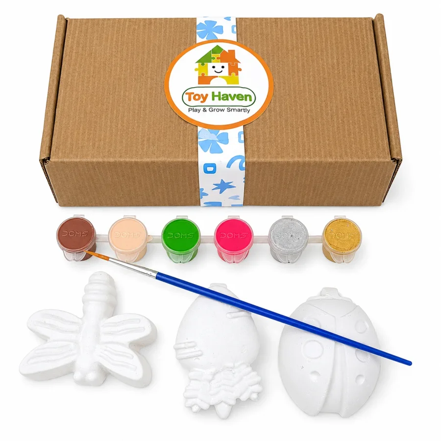 DIY Gypsum Painting Kit for Kids – Insect Theme (3 PCS) with Acrylic Paint & Brush