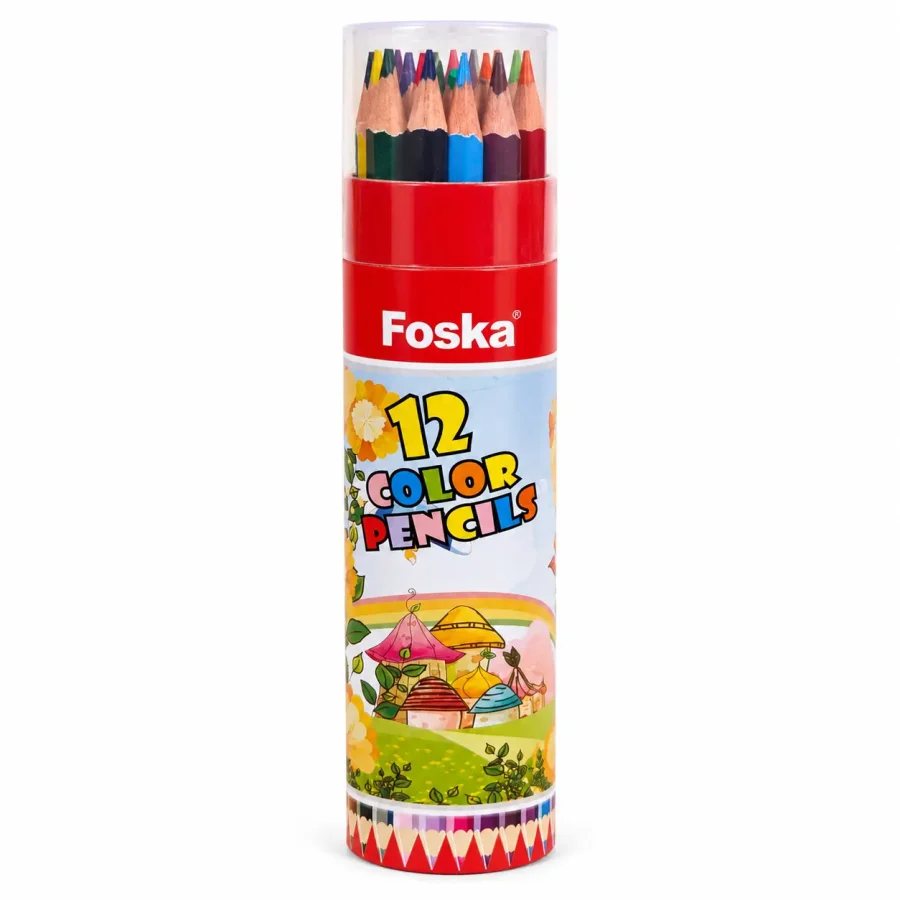 Foska High Quality 12-Color Wooden Pencil Set