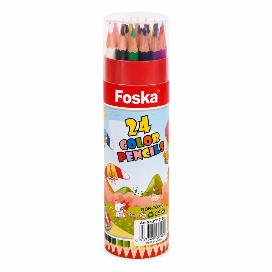Foska High Quality 24-Color Wooden Pencil Set