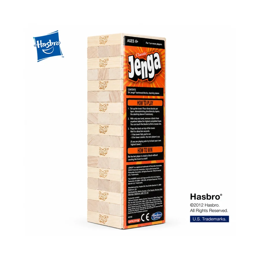 Hasbro Classic Jenga Wooden Block Stacking Game