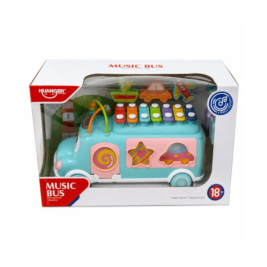 Huanger Music Bus Multifunctional Educational Toy with Xylophone (18M+)