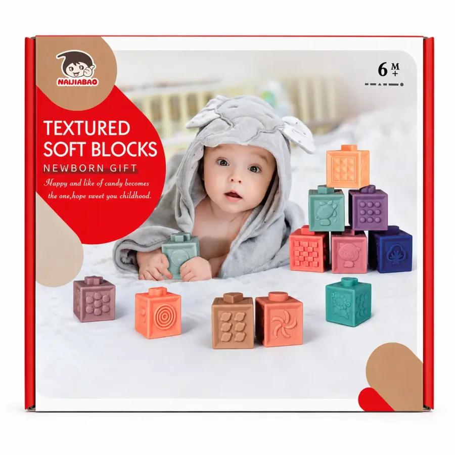Textured soft Blocks for 6+ babies