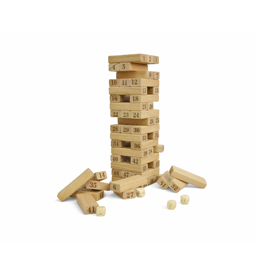 Wooden Blocks Tower Numerical 54 pcs