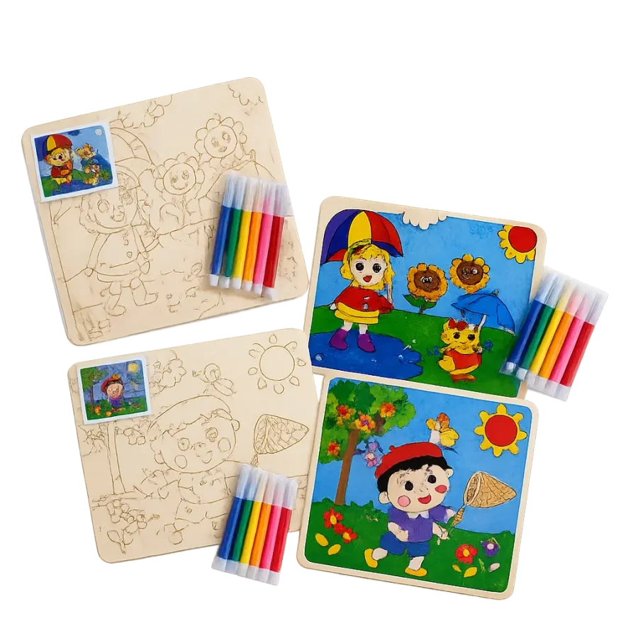 Wooden Colouring Crafts Kits