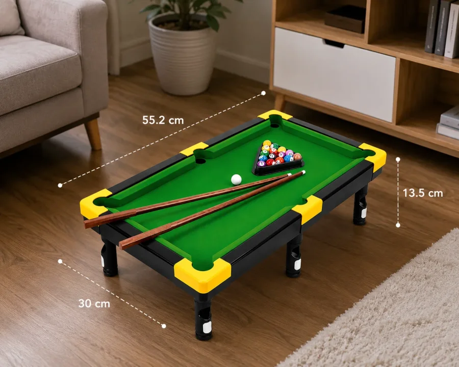 Mini Tabletop Pool Table Game Set with Accessories - Image 2