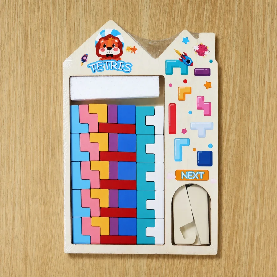Wooden Tetris Wooden Puzzle Board - Image 2
