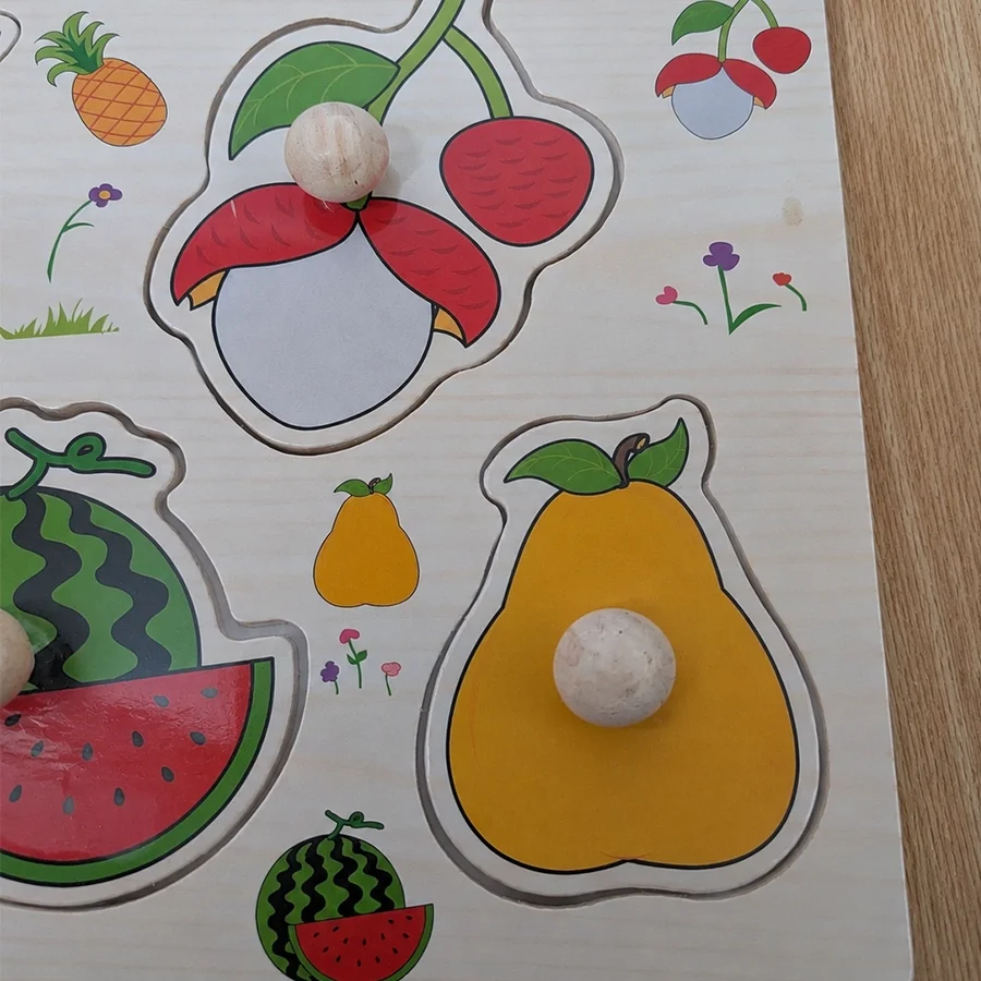 Wooden Fruits Peg Puzzle Board for Kids - Image 2