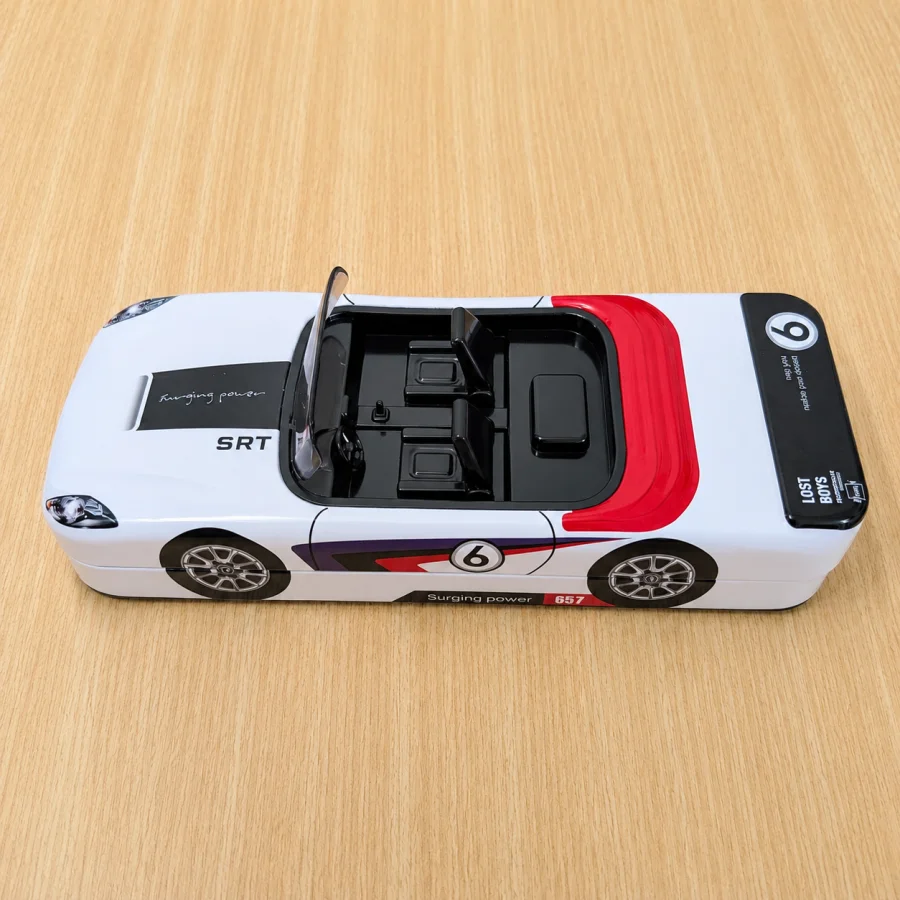 Racing Car Metal Pencil Box with Dual Compartments - Image 3