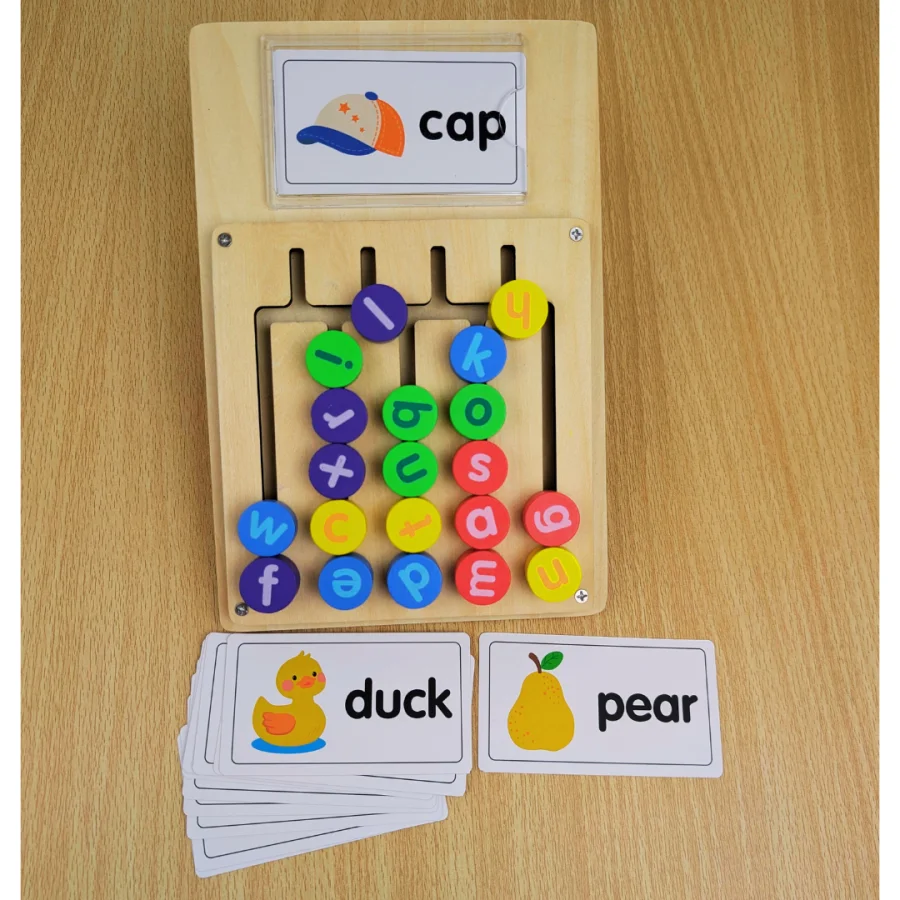Wooden Word-Spelling and Positioning Board Game - Image 2