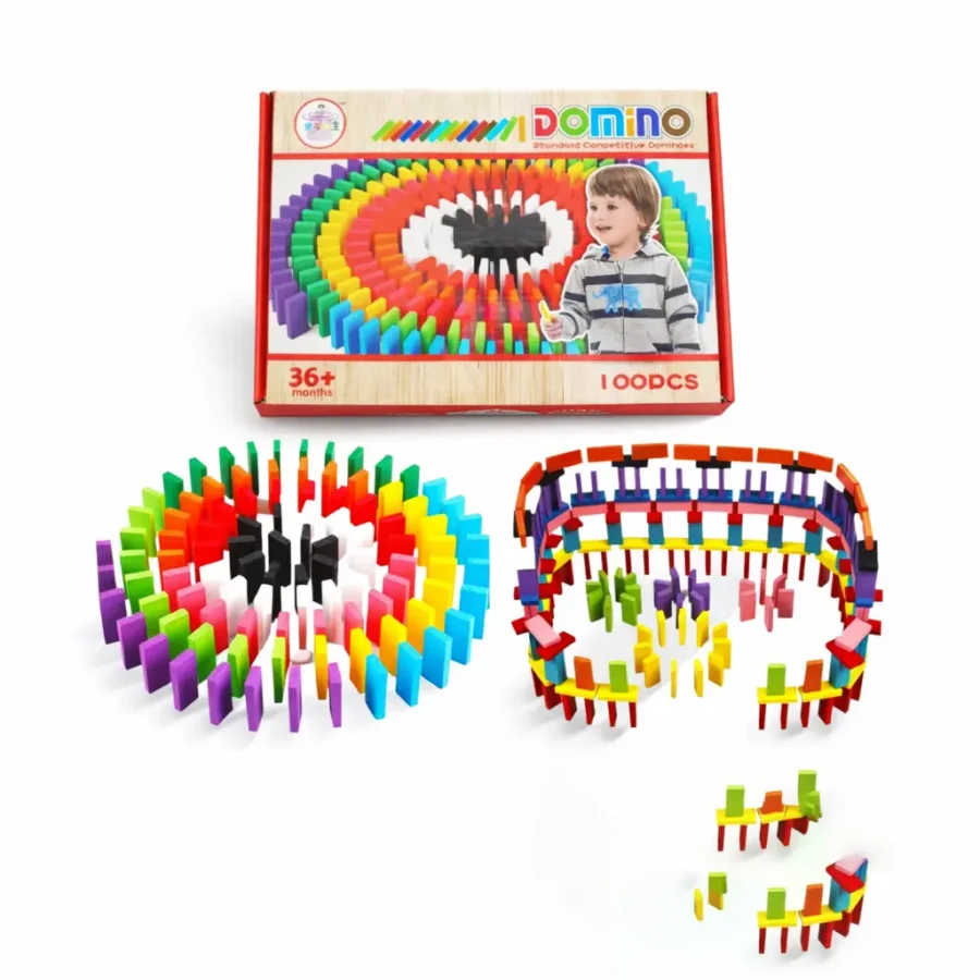 Domino 100 pcs Wooden Set for Kids | - Image 3
